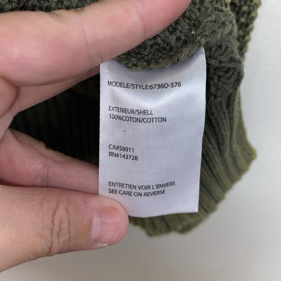 TRIBAL JEANS Women's M Green Cable Knit V Neck Long Sleeve Sweater - Picture 8 of 10